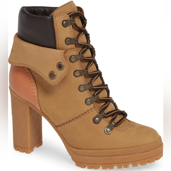SOLD See By Chloé Eileen Platform Tan Boot in Torota Nubuck - Picture 3 of 4